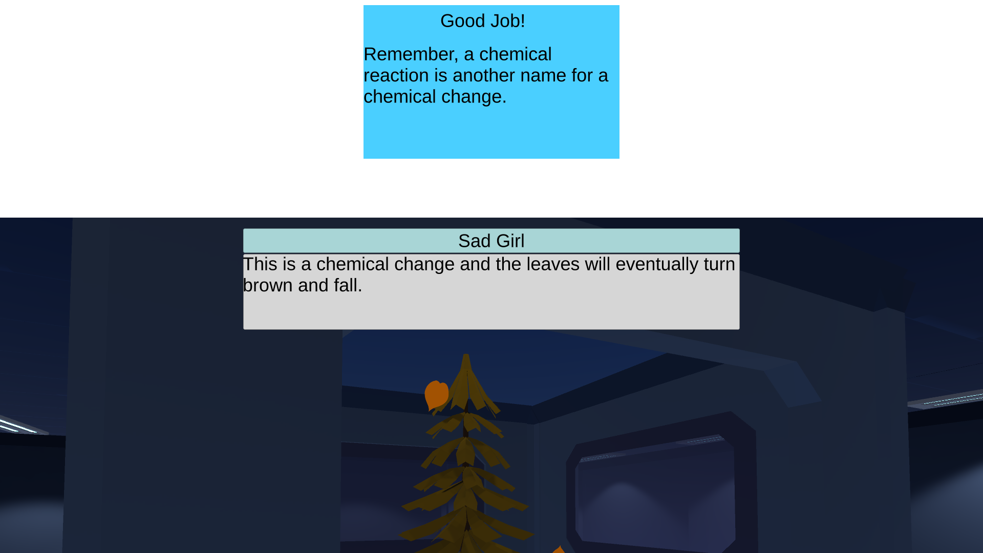 Chemical change from changing seasons